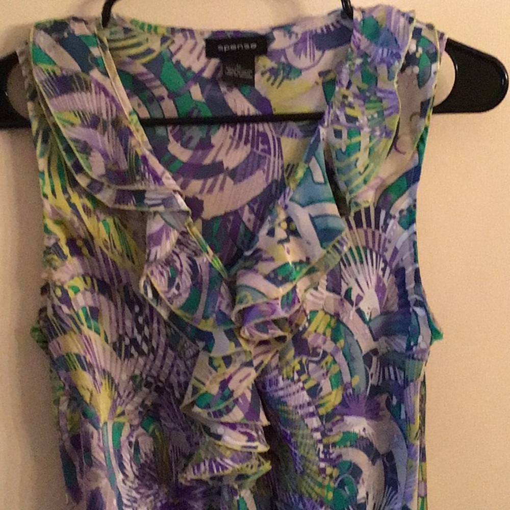 SPENCE RUFFLE TOP, - Picture 2 of 6